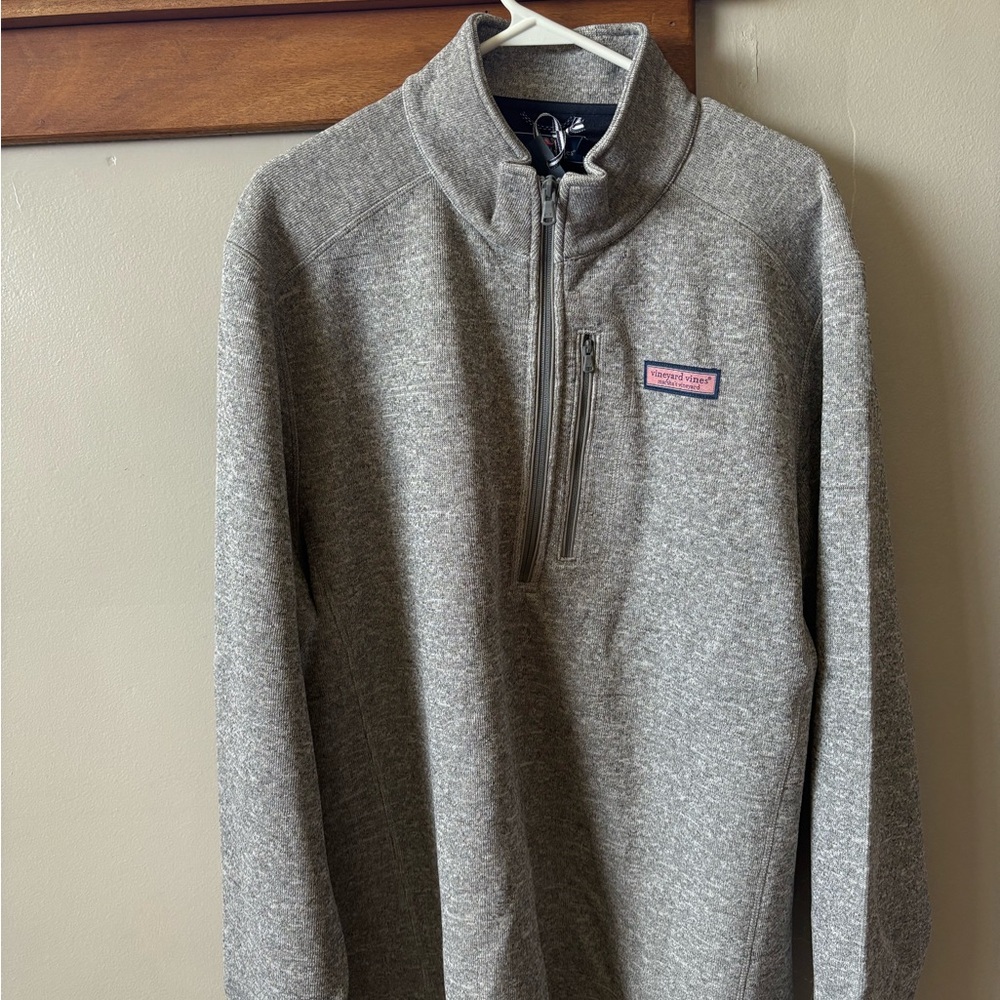 Gray Heather 1/2 Zip Fleece Sweater